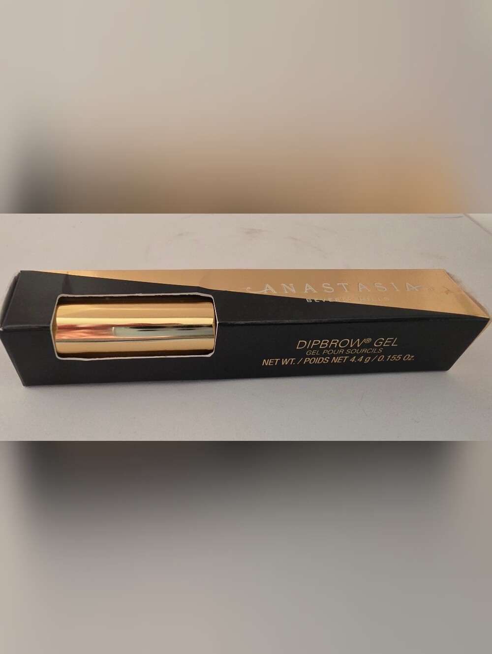 Anastasia Gold Brow Gel in Metallic Gold Packaging